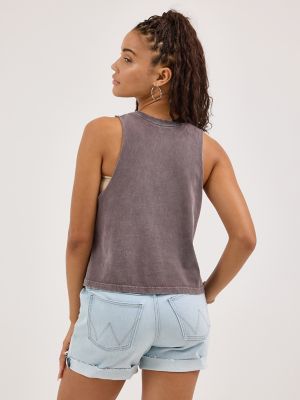Women's Crop Rodeo Tank in Sparrow alternative view 4