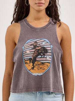 Women's Crop Rodeo Tank in Sparrow alternative view 5