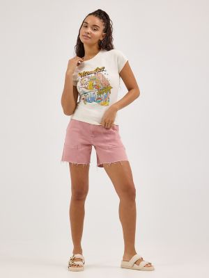Women's Shrunken Raglan Logo in Whisper White