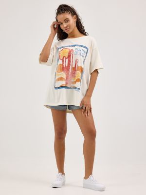 Women's Oversized Desert Tee in Whisper White