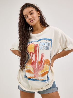 Women's Oversized Desert Tee in Whisper White