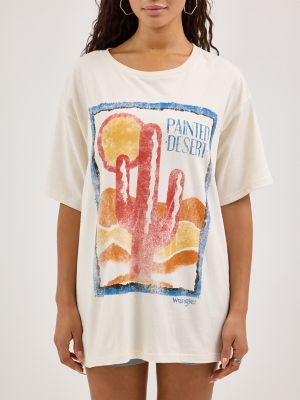 Women's Oversized Desert Tee in Whisper White