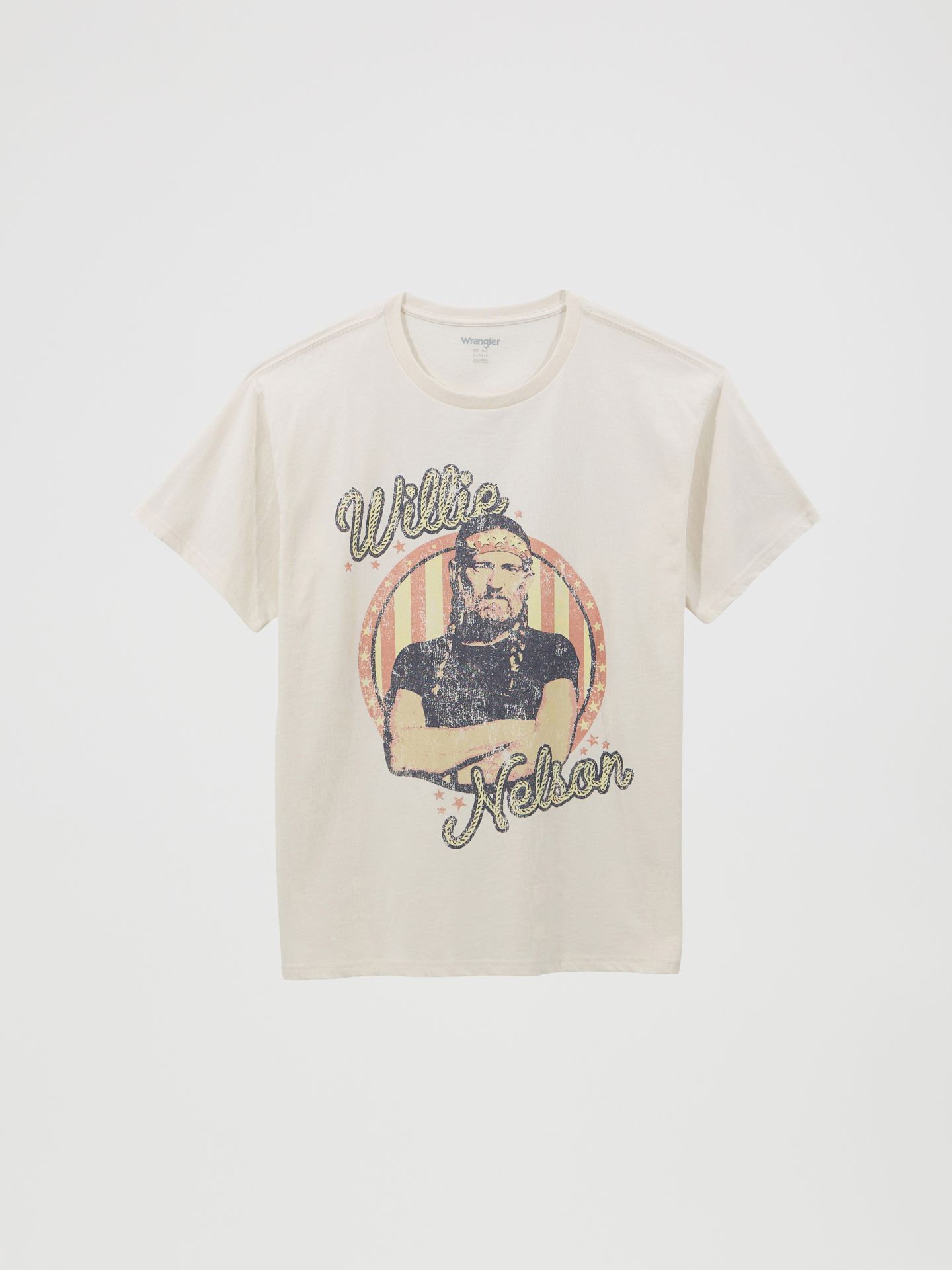 Женская футболка Wrangler Willie Nelson Oversized Band, цвет: Зефирный — фото 1