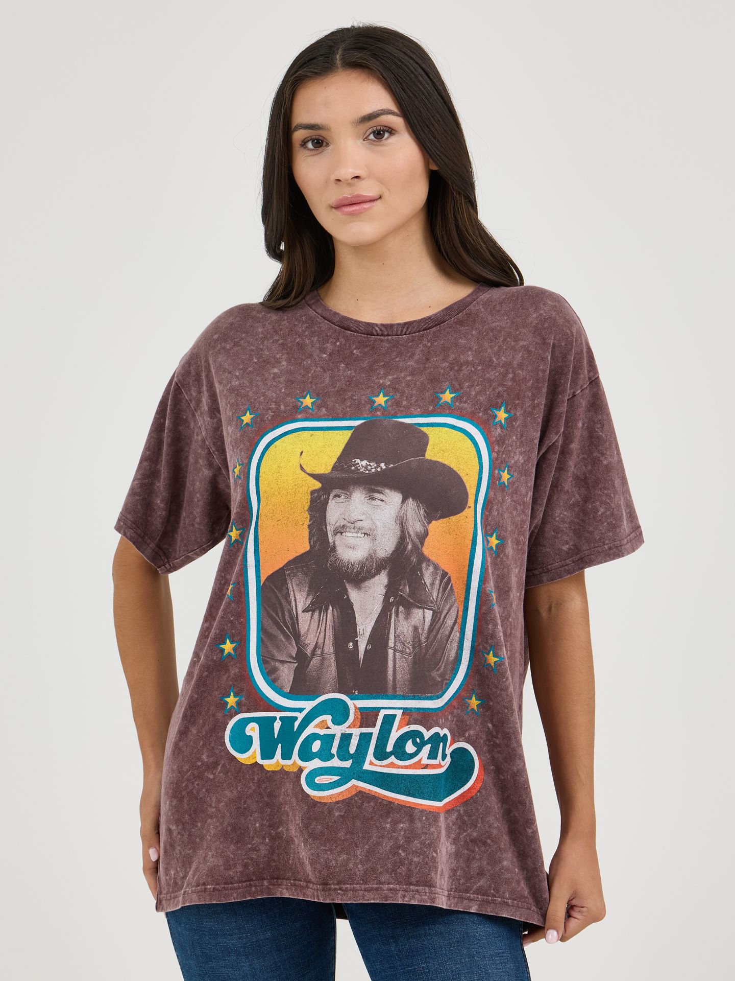 Женская футболка Wrangler Waylon Jennings Oversized Band, цвет: Варёный — фото 2