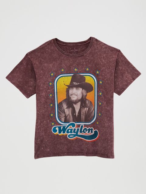 Женские футболки Wrangler Women's Wrangler® Waylon Jennings Oversized Band Tee