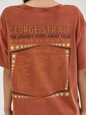 Women's Wrangler Retro® George Strait Oversized Band Tee in Arabian Spice Mineral Wash