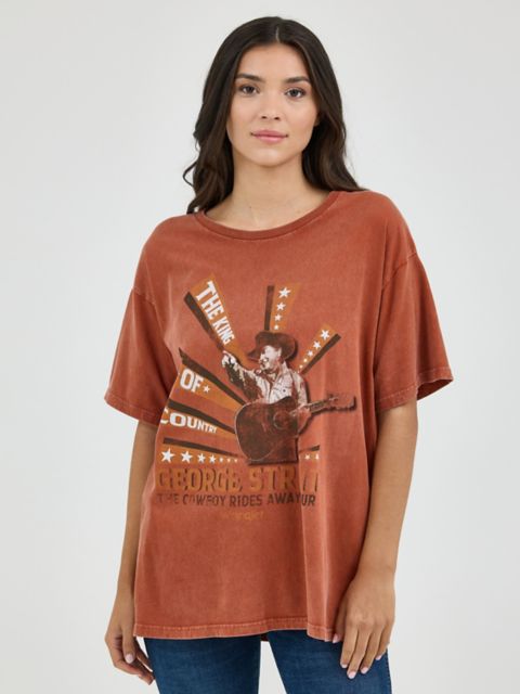 Женские футболки Wrangler Women's Wrangler® George Strait Oversized Band Tee
