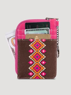 Southwestern Print Zip Card Case