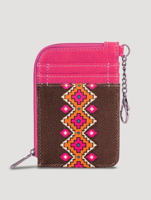 Southwestern Print Zip Card Case