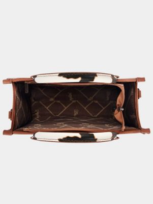 Cow Print Cross Body Small Tote:Brown:One Size: alternative view 2