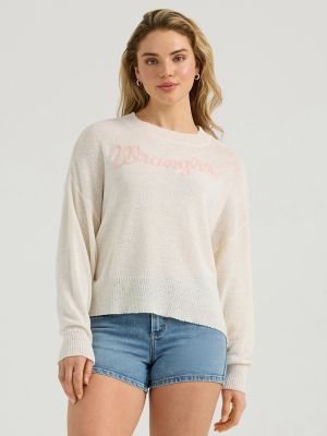 Women's Wrangler Gauzy Knit Sweater in Antique White alternative view 4