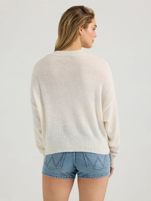 Women's Wrangler Gauzy Knit Sweater in Antique White alternative view 2