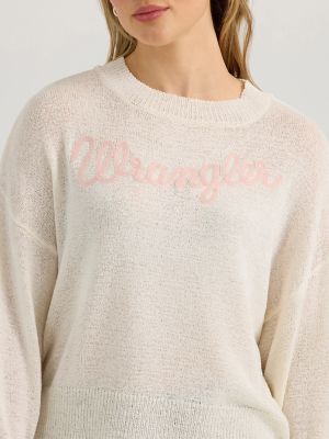 Women's Wrangler Gauzy Knit Sweater in Antique White alternative view 3