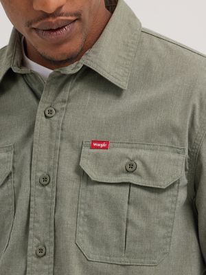 Men's Relaxed Fit Stretch Shirt in Olive Night Heather alternative view 2