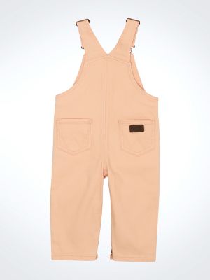 Little Girl's Denim Overalls in Pink alternative view