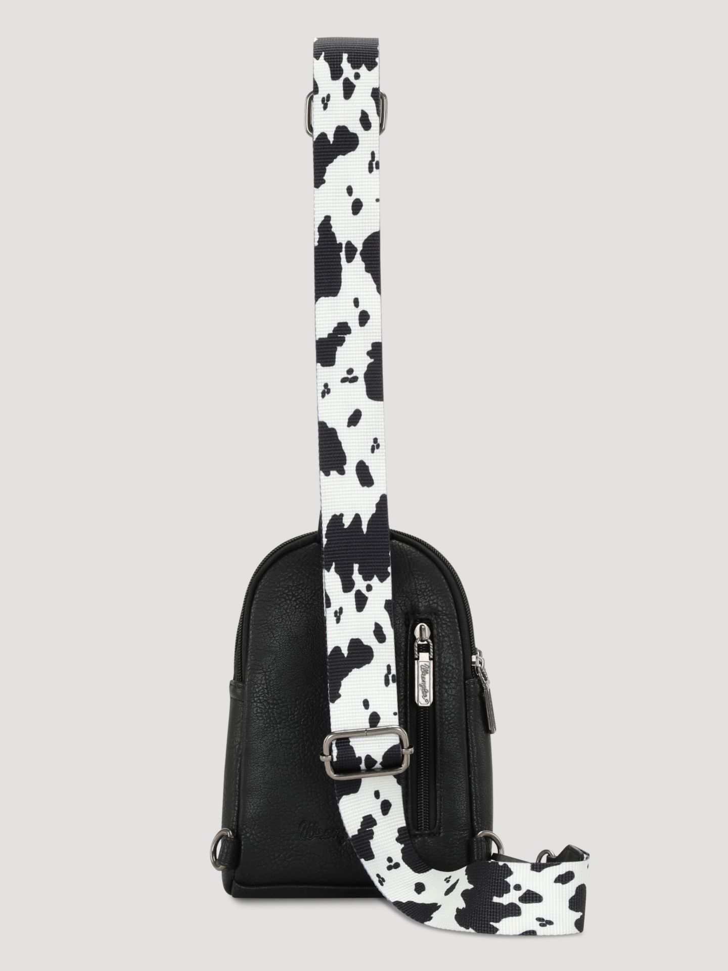 Женская сумка Wrangler Cow Print Canvas Sling, цвет: Чёрный / Белый — фото 2