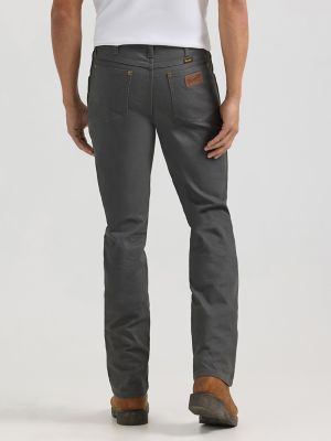 Premium Performance Tough Comfort Cowboy Cut® Slim Fit Canvas Jean in Grey Pinstripe