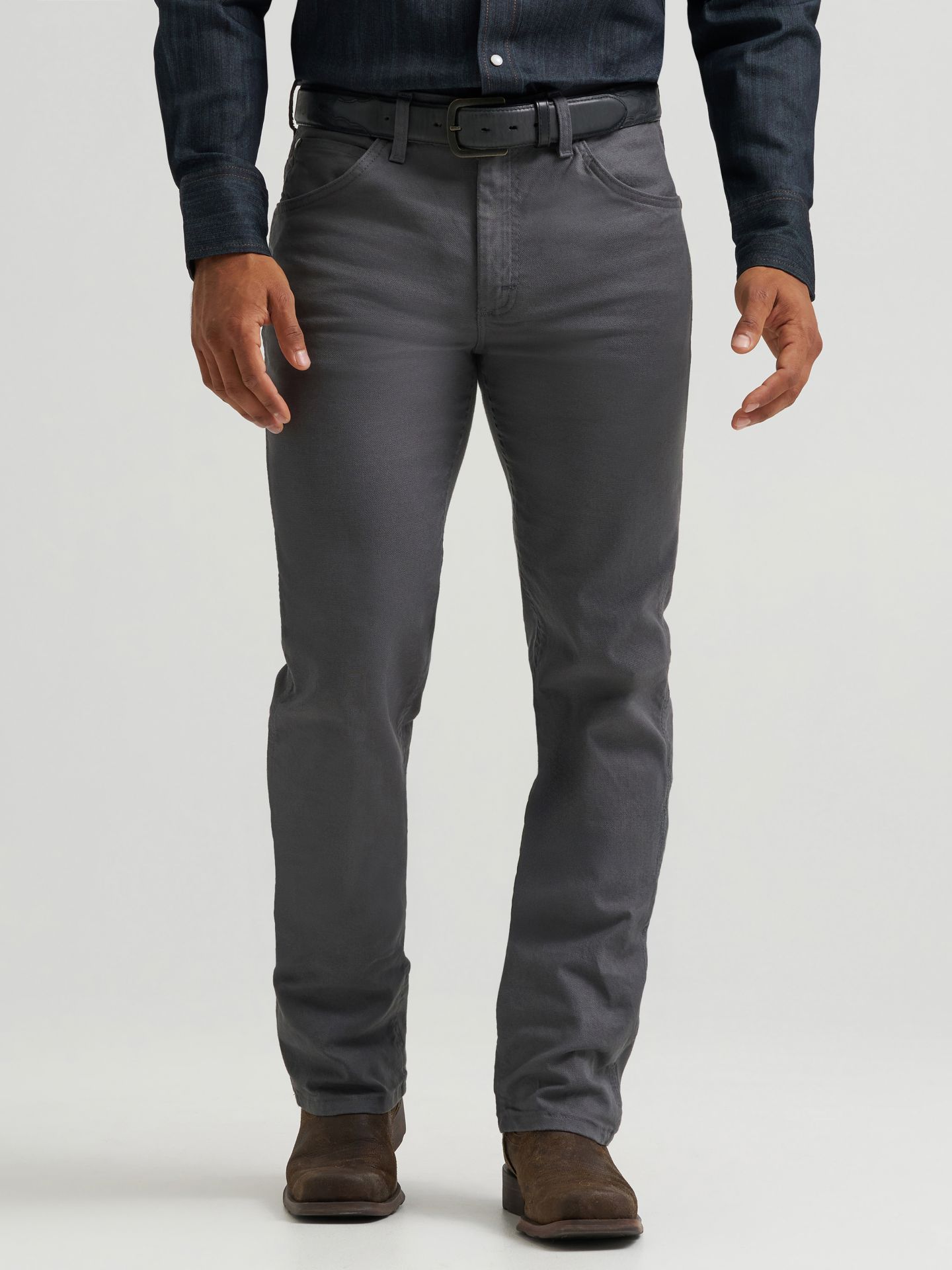 Мужские джинсы Wrangler Premium Performance Tough Comfort Cowboy Cut® Slim Fit Canvas, цвет: Серый — фото 3