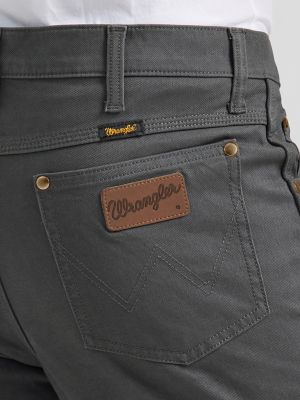 Premium Performance Tough Comfort Cowboy Cut® Slim Fit Canvas Jean in Grey Pinstripe