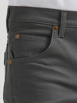 Premium Performance Tough Comfort Cowboy Cut® Slim Fit Canvas Jean in Grey Pinstripe