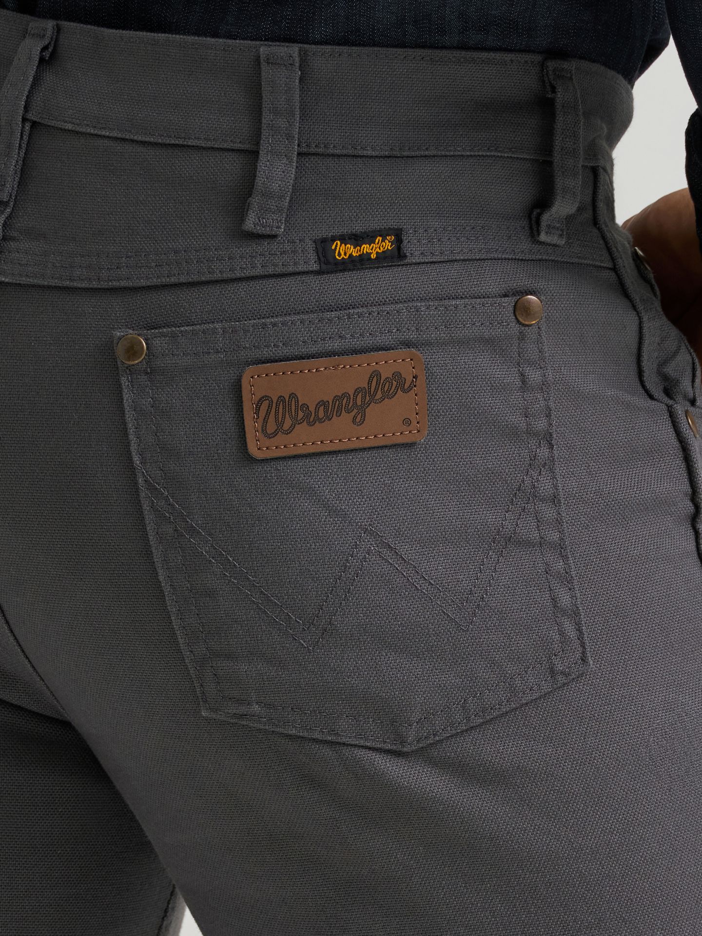 Мужские джинсы Wrangler Premium Performance Tough Comfort Cowboy Cut® Slim Fit Canvas, цвет: Серый — фото 5