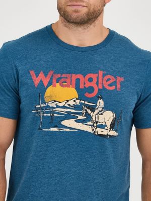 Men's Cowboy Desert Graphic T-Shirt in Navy Road alternative view 2