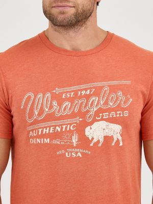 Men's Wrangler Rope Emblem Graphic T-shirt in Sienna Bison alternative view 2