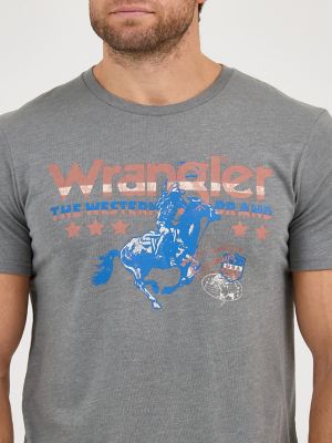 Men's Wrangler Americana Logo T-Shirt in Western Grey