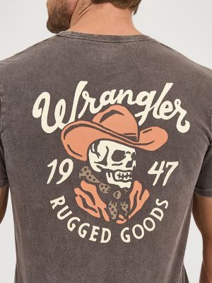 Men's Wrangler Mineral Wash Back Graphic T-Shirt in Ganache alternative view 2