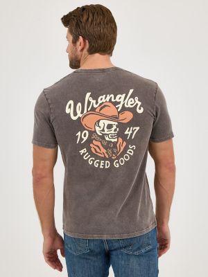 Men's Wrangler Mineral Wash Back Graphic T-Shirt in Ganache