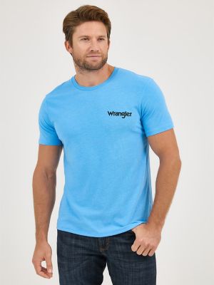 Men's Wrangler Back Graphic T-Shirt in Hound Blue