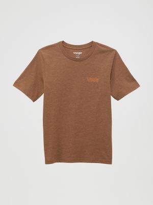 Boy's Western Back Graphic T-Shirt in Cacao Nibs Heather