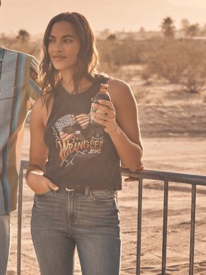 Women's Wrangler Festival Crop Graphic Tank
