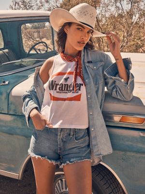 Women's Wrangler Festival Crop Graphic Tank