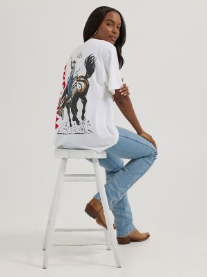 Women's Wrangler Western Back Graphic Oversized Tee