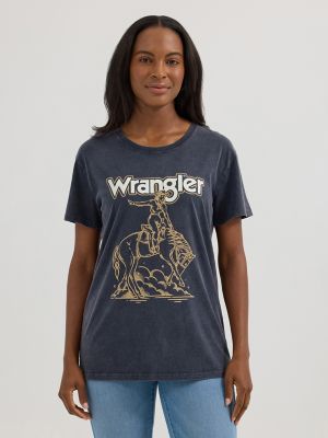 Women's Wrangler Western Graphic Boyfriend Tee in Black Beauty main view