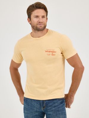 Men's Wrangler Mineral Wash Back Graphic T-Shirt in Golden Straw alternative view