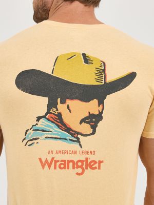 Men's Wrangler Mineral Wash Back Graphic T-Shirt in Golden Straw alternative view 2