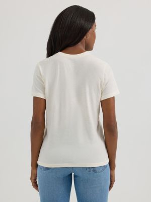 Women's Wrangler Logo Cowboy Regular Fit Tee in White Heather alternative view