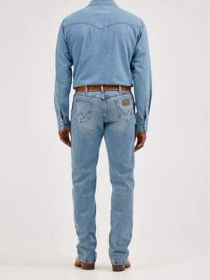 Wrangler® Cowboy Cut® Original Fit Vintage Wash Jean in Authentic Blue
