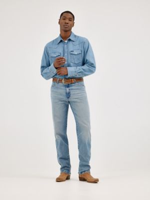Wrangler® Cowboy Cut® Original Fit Vintage Wash Jean in Authentic Blue
