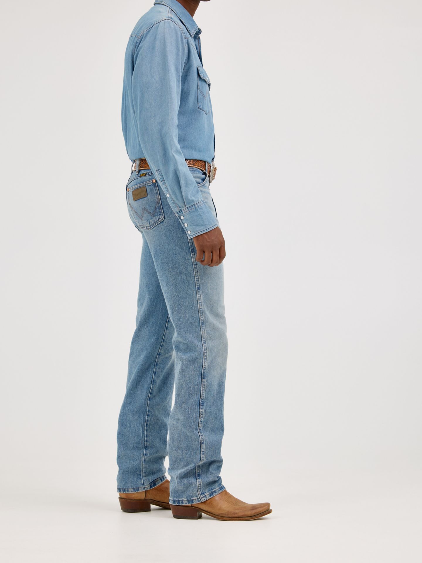 Мужские джинсы Wrangler Cowboy Cut® Original Fit Vintage Wash, цвет: Синий, вариант 1 — фото 5