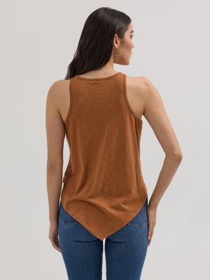 Women's Wrangler Bandana Diamond Front Tank in Sienna Brown alternative view 3