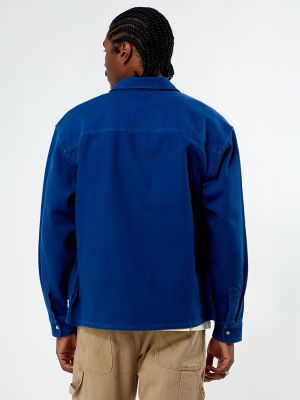 Wrangler® x PacSun Men's Twill Overshirt in Delft Blue