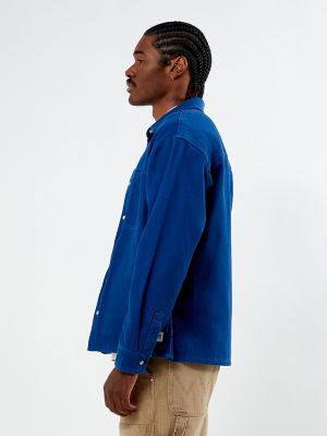 Wrangler® x PacSun Men's Twill Overshirt in Delft Blue