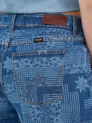 Women's Vintage Print Cut-Off Short in Quilted Stars alternative view 7