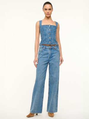 Wrangler + STAUD Trucker Top in Indigo