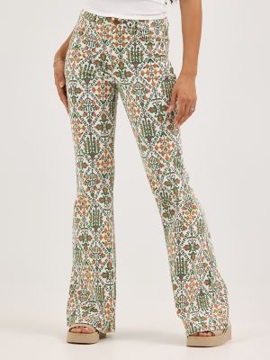 Women's Fierce Flare Laser Print Jean in Vintage Garden alternative view 2