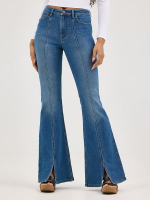Women's Fierce Flare Split Hem Jean in Carolina alternative view 3