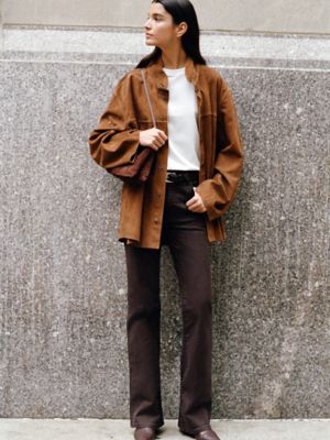 Wrangler + STAUD Reversible Biggest Jean Jacket in Cream